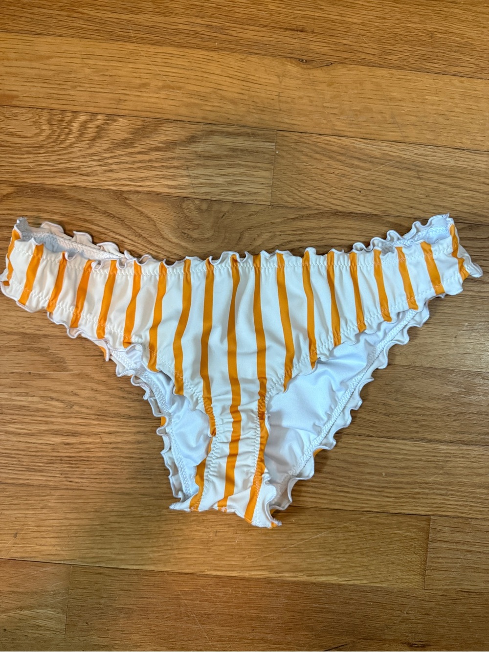 Shade & Shore Yellow Stripe Bikini Bottom Woman’s Size Small Ruched